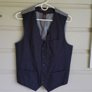 Perry Ellis men's size small button dark grey vest